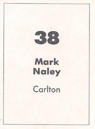1990 Select AFL Stickers #38 Mark Naley Back